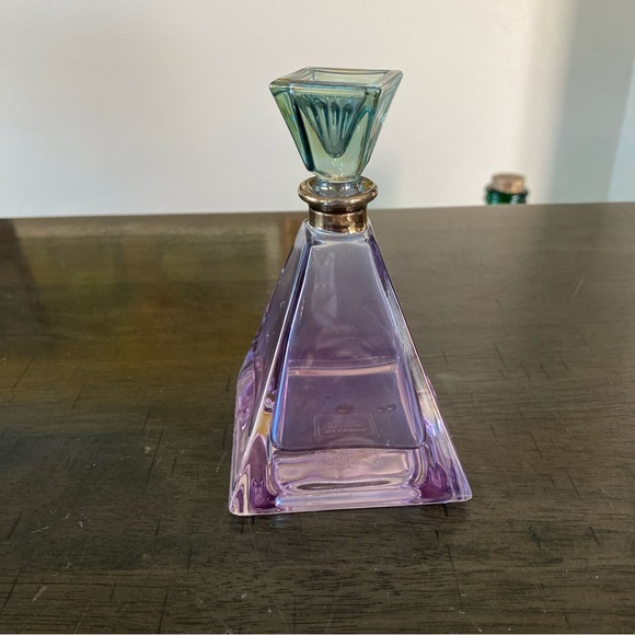 Vintage Perfume Bottle Italy Glass Stopper Iridescent Pyramid - Picture 2 of 9